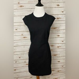 theory black cotton-blend office siren sheath dress Size 4